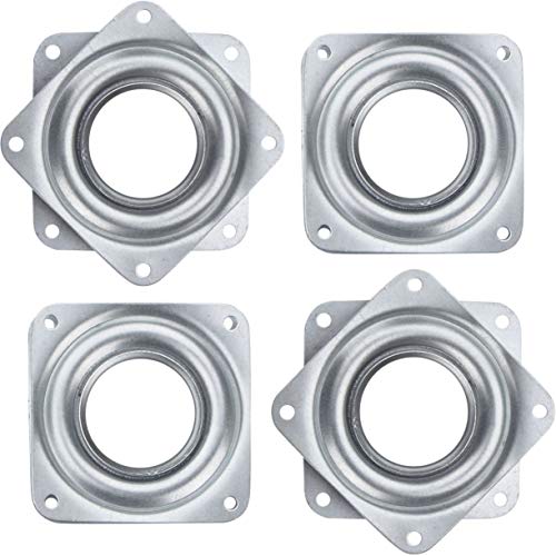 Product Cover Onwon 4 Pieces 3 Inch Square Lazy Susan Turntable Bearings 150 Pound Capacity Galvanized Steel Rotating Bearing Plate Swivel Plate