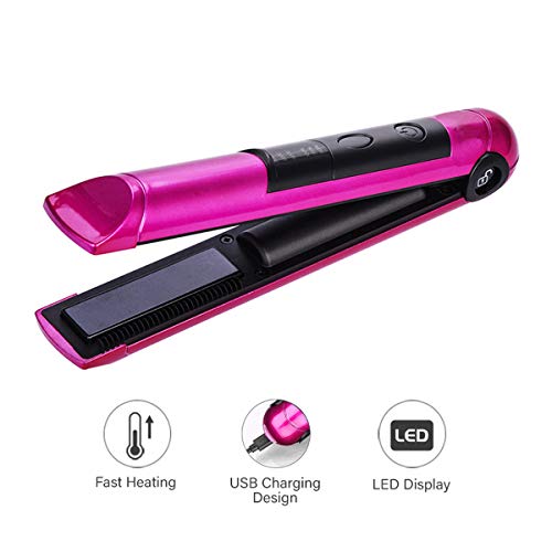 Product Cover Portable Cordless Hair Straightener for Travel Mini USB Rechargeable Flat Iron with Ceramic Plates By PRITECH