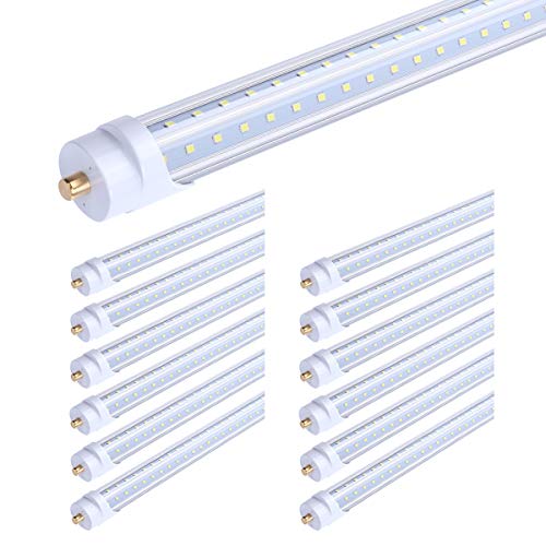 Product Cover 65W T8 V Shaped 8FT LED Tube Light 270 Angle, Single Pin FA8 Base 7800LM 5000K Natural White, 8 Foot Double Side (150W LED Fluorescent Bulbs Replacement),Dual-Ended Power AC 85-277V 12 Pack