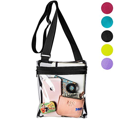 Product Cover Clear Messenger Bag, Adjustable See-Thru Stadium Approved Transparent Purse