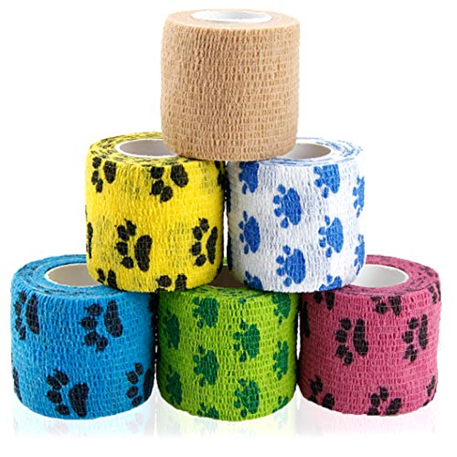Product Cover AUPCON Vet Wrap Cohesive Bandages Bulk Self Adhesive Bandage Wrap Self Adherent Wrap Non-Woven for Dogs Pet Animals & Ankle Sprains & Swelling 2 Inch x 5 Yards