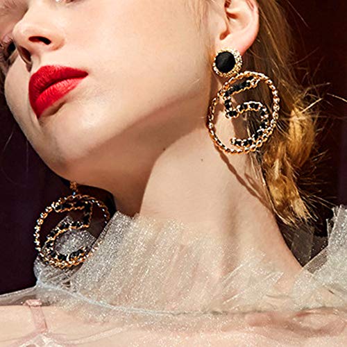 Product Cover Women's Exaggerated Fashion Earrings Alloy Letter Hanging Earrings