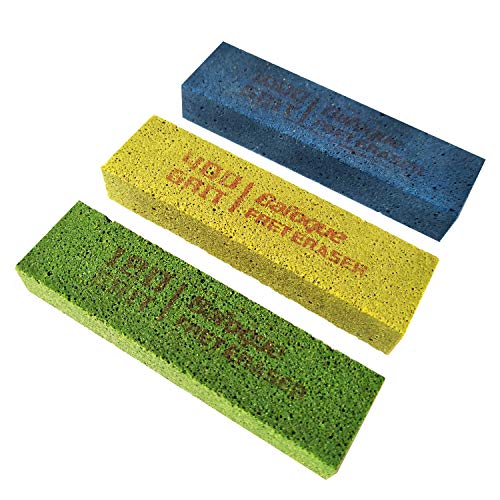 Product Cover Baroque Fret Erasers 180 & 400 & 1000 Grits, Guitar Fret Polishing Abraisive Rubber Blocks, Set of 3 Grits