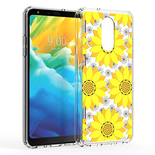 Product Cover Smnervik Floral Cute Case for LG Stylo 4,LG Stylo 4 Plus,LG Q Stylus,Premium [Clear Hard PC Back + Soft Bumper] with [Shock Absorbing Cushioned Corners] Slim-fit Prtotective Cover for Women Girl