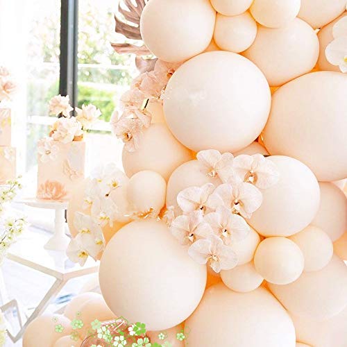 Product Cover Party Pastel Balloons Arch Garland Kit 105 Ivory White Latex Balloons Decorating kit : 16ft Balloon Strip Tape 100 Balloon Dot Glue and Curling Ribbon for Kids Adult Birthdays Weddings Receptions Brid