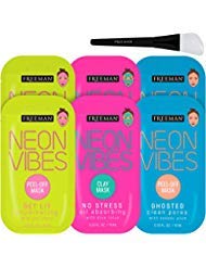 Product Cover Freeman Neon Mask Collection (Pack Of 6) + Bonus Brush Clay Mask Oil Absorbing Clean Pores Peel-Off Mask