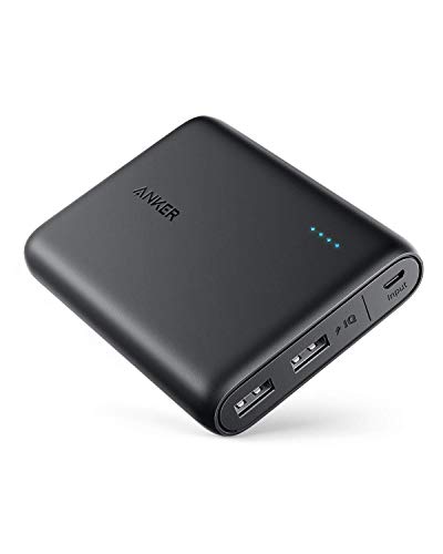 Product Cover Anker PowerCore 13000 Portable Charger, 2-Port Ultra Portable Phone Charger Power Bank with PowerIQ and VoltageBoost Technology for iPhone, iPad, Samsung Galaxy (Black) (Renewed)