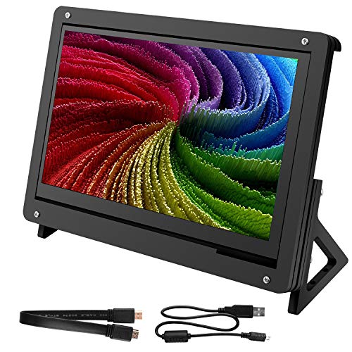 Product Cover for Raspberry Pi Screen, Kuman 7 Inch Capacitive Touch LCD Display HDMI Input 1024x600 with Case Stand