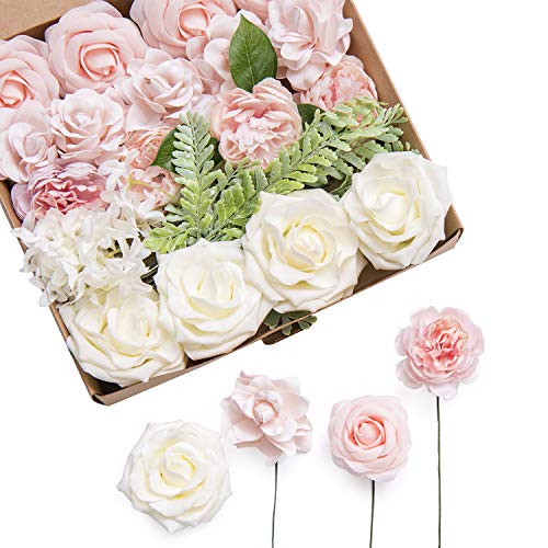 Product Cover Ling's moment Elegant Blush Artificial Flowers Combo for DIY Bouquets Centerpieces Flower Arrangements Decorations (Elegant Blush)