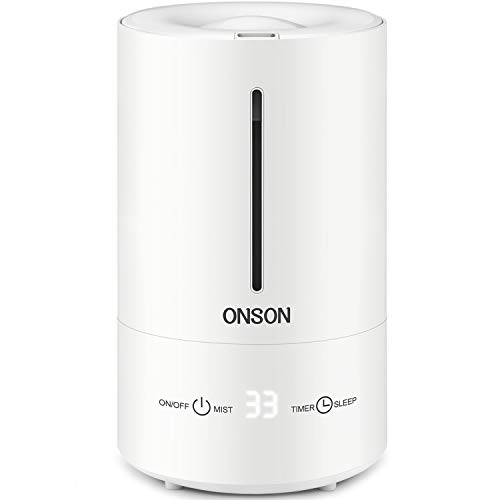 Product Cover ONSON 2019 Humidifier, 4.5L Ultrasonic Cool Mist Humidifier for Bedroom Baby Home, Large Room Vaporizer Humidifying Unit with Whisper-Quiet, Auto Shut-Off, 24h Air Humidifying(White)