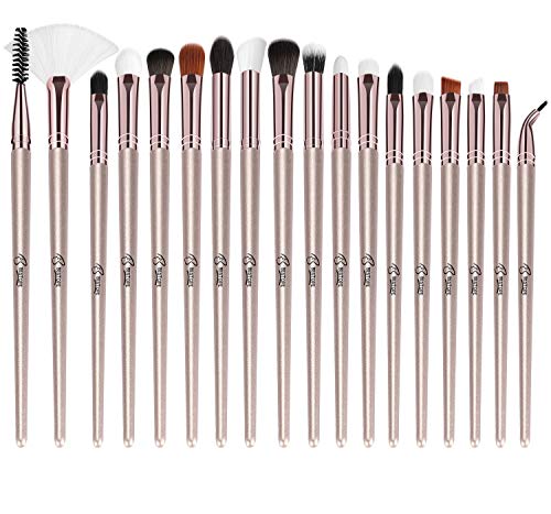 Product Cover BESTOPE Eye Makeup Brushes Set, 18 Pieces Professional Cosmetic Brushes Includes Eye Shadow Eyebrow Eyelash EyeLiners Brushes Eye Liners Fan Brushes, with Tapered Handles for Women Girls