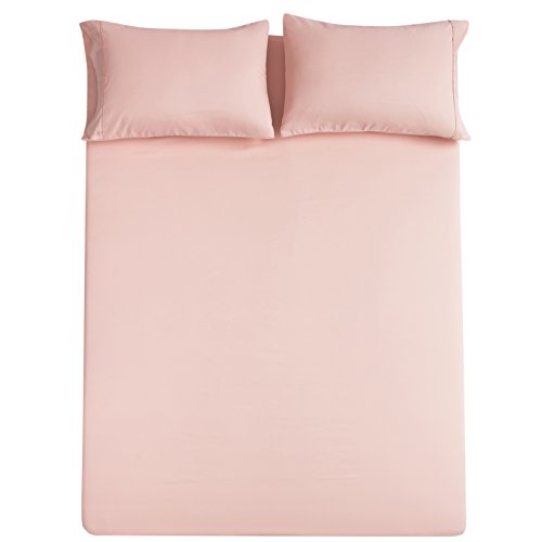 Product Cover Mohap Bed Sheet Set 3 Pieces Brushed Microfiber Luxury Soft Bedding Fade and Stain Resistant Twin, Blush Pink