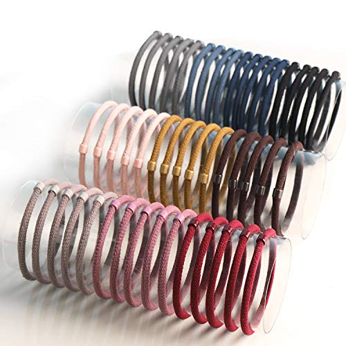 Product Cover 50 Pack Hair Ties Hair Bands For Girls and Women Elastic Bands Good for Thick Hair High Stretch Ponytail Holders Hair Rubber Bands Hair Rope for Womens Hair Accessories(10 Solid Colors)