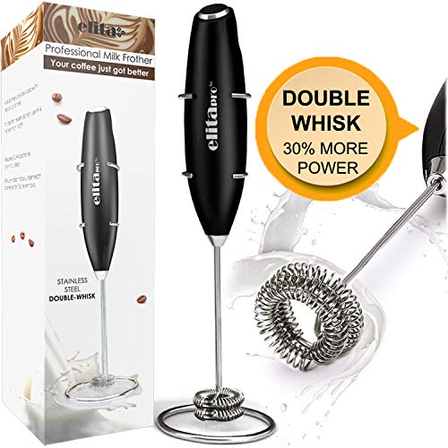 Product Cover Elita Milk Frother Handheld Double Layer of Whisk High Powered Foam Maker for Lattes-Electric Whisk Drink Mixer for Coffee, Mini Blender and Foamer Perfect for Cappuccino,Frappe,Matcha,Hot Chocolate
