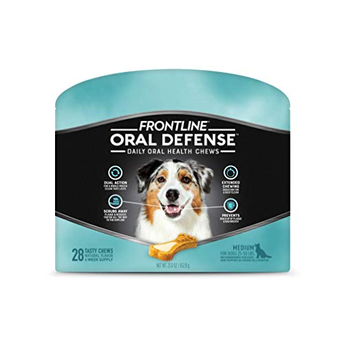 Product Cover FRONTLINE Oral Defense Daily Dental Chews for Medium Dogs (25-50 pounds) 28-Ct