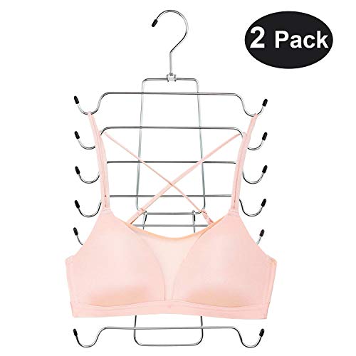 Product Cover DOIOWN Tank Tops Camisole Hanger Bra Organizer Folding Space Saving Closet Hangers for Scarfs, Belts, Bathing Suits, Strappy Dresses (2-Pack Tank top Hangers)