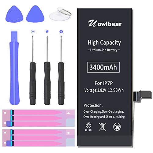 Product Cover uowlbear 3400mAh Replacement Battery for IP 7 Plus A1661 A1784 A1785 with Complete Replacement Kits 0 Cycle -High Capacity 3 Year Warranty