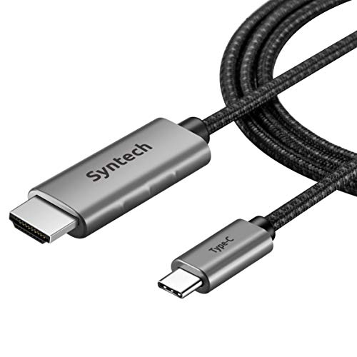 Product Cover USB C to HDMI Cable (4k 60Hz), Syntech USB-C (Thunderbolt 3 Compatible) to HDMI Cable for MacBook Pro 2019 and Before, MacBook Air/iPad Pro 2018, Samsung Galaxy S10/S9 and More USB C Devices - 6 feet