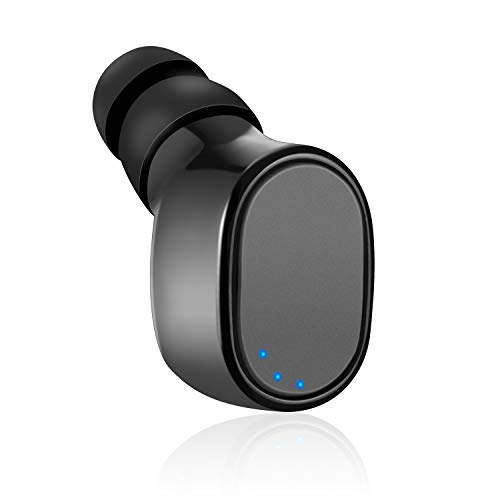 Product Cover Single Mini Bluetooth 5.0 Earbud, Invisible Wireless Earpiece, Sport Headphone with Mic, 6 Hours Playtime, USB Charging Waterproof Noise Cancelling, In Ear Headset for Samsung Android Phone Sony (X15)