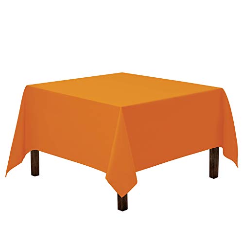 Product Cover Gee Di Moda Square Tablecloth - 70 x 70 Inch - Orange Square Table Cloth for Square or Round Tables in Washable Polyester - Great for Buffet Table, Parties, Holiday Dinner, Wedding & More