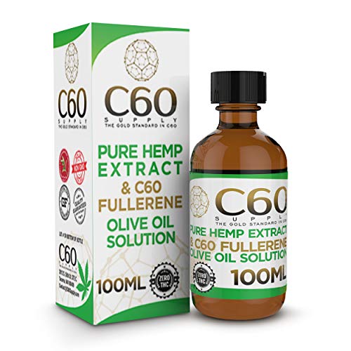 Product Cover C60 Olive Oil w/Pure Hemp Extract - C 60 Olive Oil w/Hemp Oil Extract - C60 in Olive Oil - C60 Supplement & Natural Hemp Oil - FULLERENE C60 - Carbon 60 Olive Oil, Carbon C60 Hemp Oil Drops, C60 Oil