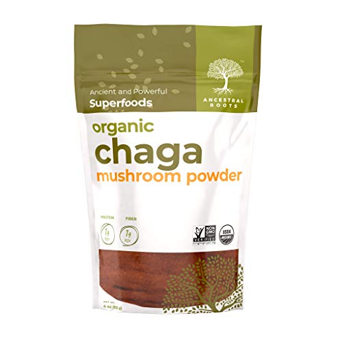 Product Cover Ancestral Roots Organic Chaga Mushroom Powder - 100% Pure, USDA Certified Organic Chaga Mushroom Powder - 4oz
