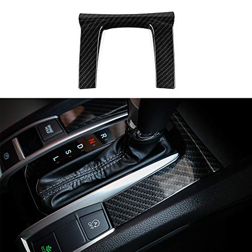 Product Cover Thenice for 10th Gen Civic ABS Plastic Carbon Fiber Style Gear Panel Trim Shift Box Decoration Cover for Honda Civic 2020 2019 2018 2017 2016 -Automatic Transmission