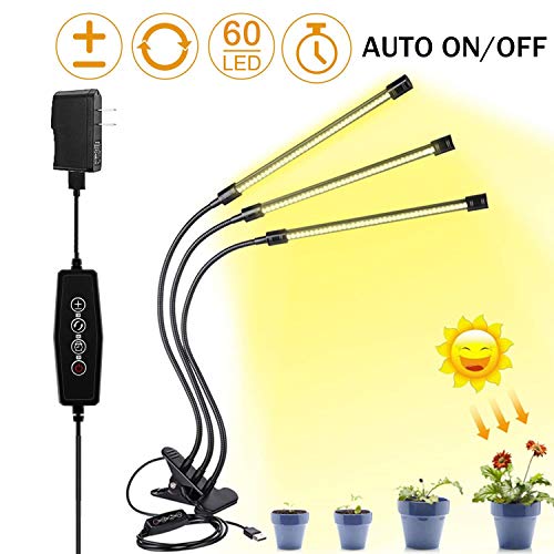 Product Cover Elaine LED Grow Light for Indoor Plant, Upgraded Version 60W LED Auto ON/Off Timer Full Spectrum Plant Lights 3/6/12H Timing 5 Dimmable Levels for House Garden Hydroponics Succulent Growing