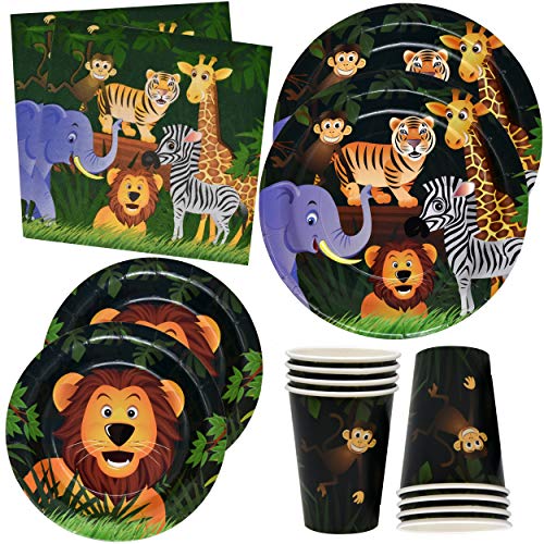 Product Cover Zoo Jungle Animal Party Plates and Napkins for Safari Birthday Supplies Theme Includes 24 9