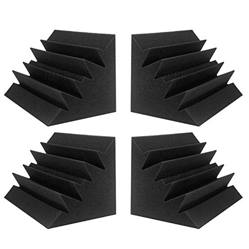 Product Cover JBER 4 Pack Acoustic Foam Bass Trap Studio Foam Soundproof Padding Wall Panels Corner Block Finish for Studios Home and Theater 7