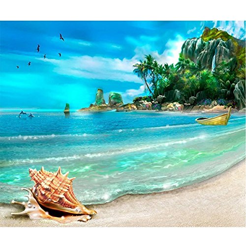 Product Cover DIY 5D Diamond Painting Kits for Adults Full Drill Embroidery Paintings Rhinestone Pasted DIY Painting Cross Stitch Arts Crafts for Home Wall Decor 30x40cm/11.8×15.7nches（Sea-Beach)