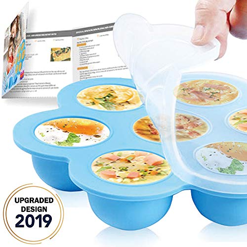 Product Cover Silicone Egg Bites Molds for Instant Pot Accessories - Reusable Baby Food Storager and Freezer Tray with Silicon Lid,Fits Instant Pot 5,6&8Qt Pressure Cooker