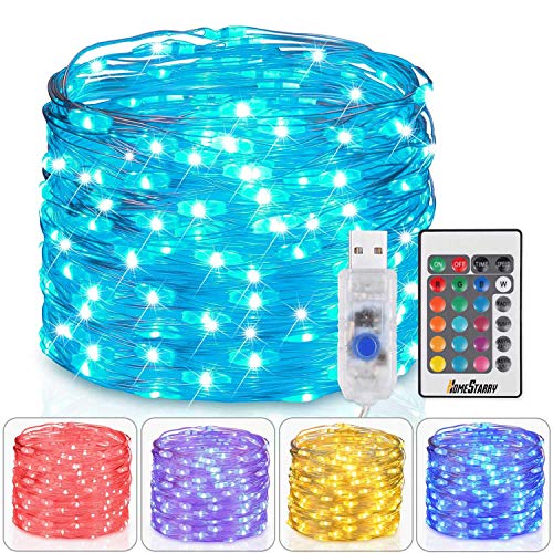 Product Cover Homestarry Fairy Lights USB Plug In String Lights with Remote 33ft 100LEDs, 16 Color Changing Lights Twinkle Firefly Lights for Bedroom Party Wedding Christmas Tapestry, Multicolor Colors