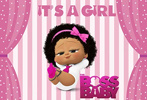 Product Cover ERIC 7x5ft Boss Baby Girl Party Theme Vinyl Backdrop for Photography America Africa Little Princess Newborn Baby Shower Backdrop Decorations for Backdrops LF040