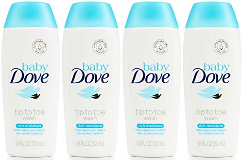 Product Cover Baby Dove Tip to Toe Wash, Rich Moisture, Travel Size, 1.8 Ounce (Pack of 4)