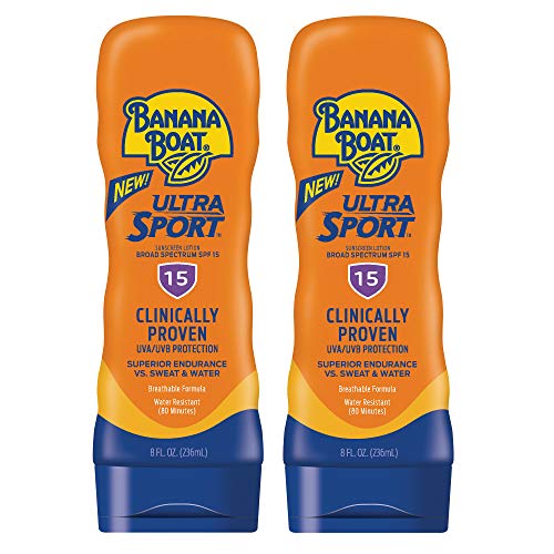 Product Cover Banana Boat Ultra Sport Sunscreen Lotion, New Formula, SPF 15, 8 Ounces - Twin Pack