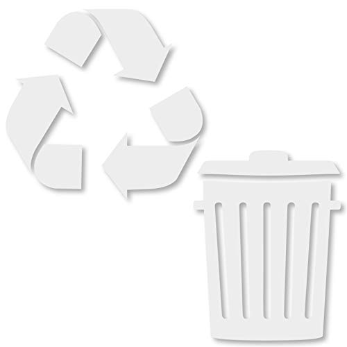 Product Cover Vinyl Friend Recycle and Trash Sticker Logo Style 2 Symbol to Organize Trash cans or Garbage containers and Walls - 5 Sizes 12 Colors Sticker (Small - 5.5x5.5, Reversed - White)