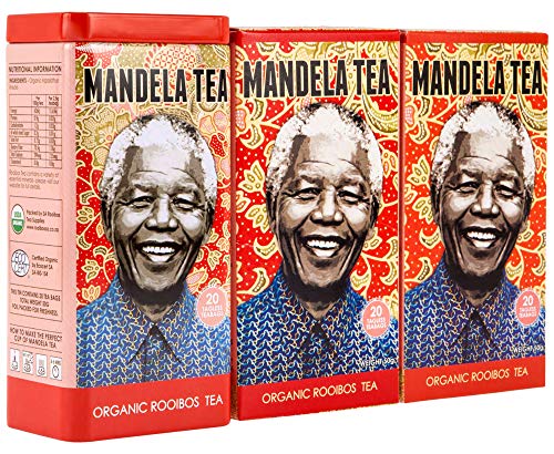 Product Cover Mandela Tea - Organic Rooibos Tea (60 Tea Bags) | Delicious Organic Red Herbal Tea from South Africa | Includes Stay Fresh Gift Tin | Zero Calorie or Caffeine | Antioxidant Rich All Natural Tea Leaves