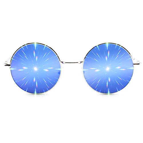 Product Cover GloFX Limited Edition Specialty Diffraction Glasses - Rave Eyes Party Club 3D Trippy (Blue)