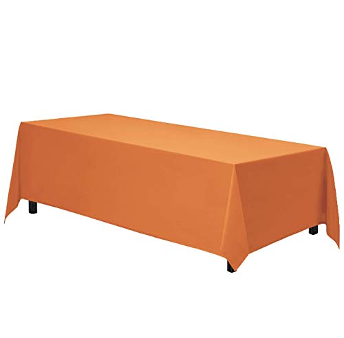 Product Cover Gee Di Moda Rectangle Tablecloth - 90 x 156 Inch - Orange Rectangular Table Cloth for 8 Foot Table in Washable Polyester - Great for Buffet Table, Parties, Holiday Dinner, Wedding & More