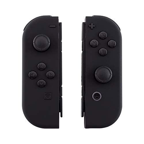 Product Cover eXtremeRate Soft Touch Grip Black Joycon Handheld Controller Housing Shell with Full Set Buttons, DIY Replacement Shell Cover for Nintendo Switch Joy-Con - Console Shell NOT Included