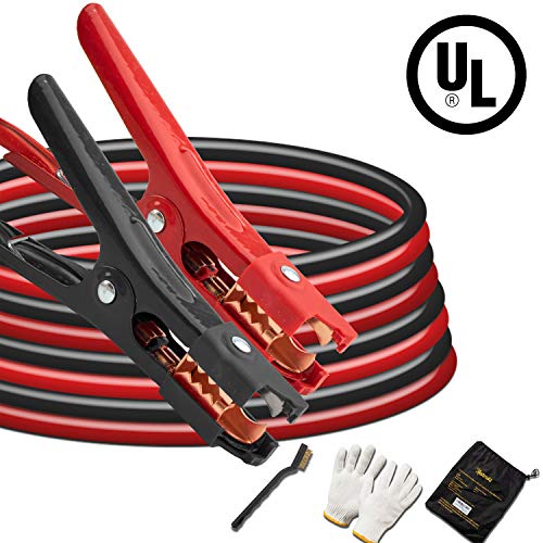 Product Cover AstroAI Jumper Cables 4 Gauge 20 Ft Heavy Duty UL Listed Emergency Booster Cables Kit for Car and Truck with Carry Bag, Safety Gloves and Iron Brush