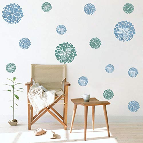 Product Cover IARTTOP Watercolor Blooming Flower Wall Decal, Attractive Fireworks Pattern Sticker for Holiday Decoration, Great Circle Window Cling Decor and Girls Bedroom Decor