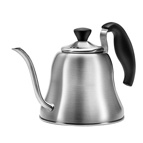 Product Cover Chefbar Pour Over Coffee Kettle Tea Kettle, Gooseneck Coffee Kettle Brushed Stainless Steel Stovetop Teakettle for Pour Over Coffee, Gooseneck Pour Over Kettle for Drip Coffee and Tea 40 oz (1.2L)