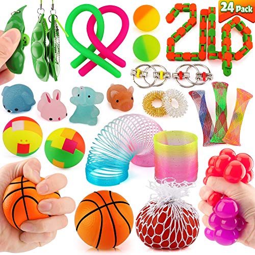 Product Cover 24 Pack Sensory Toy Fidget Stress Relief Toy for Adults and Kids Perfect for ADHD, Anxiety, and Autism