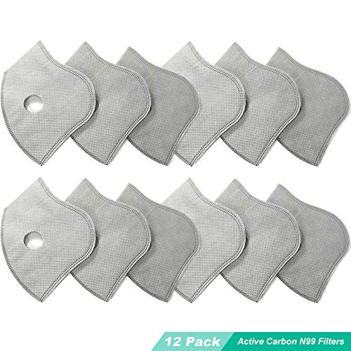 Product Cover BASE CAMP Authentic Replacement Parts, Active Carbon N99 Filters for Mesh or Neoprene Mask, 12 Pack