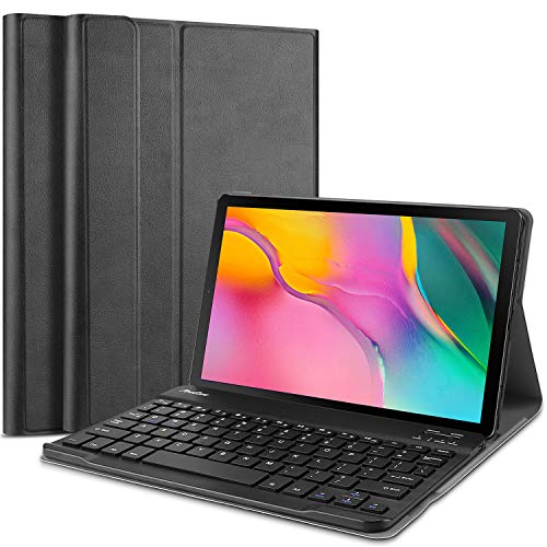 Product Cover ProCase Galaxy Tab A 10.1 2019 Keyboard Case T510 T515, Slim Shell Lightweight Cover with Magnetically Detachable Wireless Keyboard for Galaxy Tab A 10.1 Inch SM-T510 SM-T515 2019 -Black