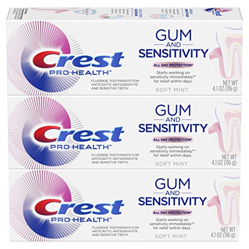 Product Cover Crest Pro-Health Gum and Sensitivity, Sensitive Toothpaste, All-Day Protection, (Pack of 3), 4.1 oz