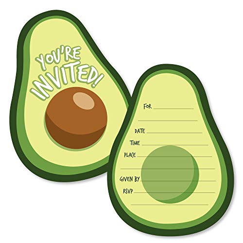 Product Cover Hello Avocado - Shaped Fill-in Invitations - Fiesta Party Invitation Cards with Envelopes - Set of 12