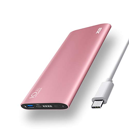 Product Cover All Metal Portable Charger Power Bank 10000mAh, 15W High-Speed Battery Pack, Compatible with iPhone 11 Xs MAX XR X 8 7 6s 6 Plus, Samsung S9 Note 9 iPad Tablet (Pink)